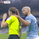 Man City’s Sergio Aguero set off a firestorm on Saturday when he put his arm around female EPL ref Sian Massey-Ellis.